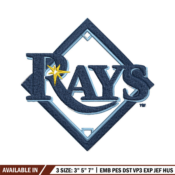 Tampa Bay Rays logo Embroidery, MLB Embroidery, Sport embroidery, Logo Embroidery, MLB Embroidery design..jpg