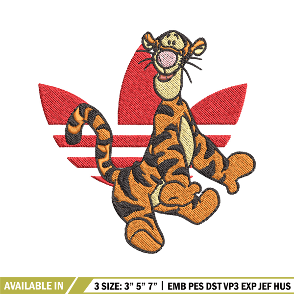 Tigger adidas Embroidery Design, Adidas Embroidery, Embroidery File, Brand Embroidery, Logo shirt, Digital download.jpg