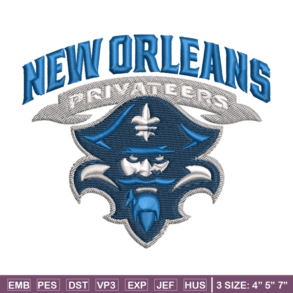 New Orleans Privateers embroidery, New Orleans Privateers embroidery, logo Sport, Sport embroidery, NCAA embroidery..jpg