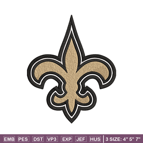 New Orleans Saints logo Embroidery, NFL Embroidery, Sport embroidery, Logo Embroidery, NFL Embroidery design..jpg