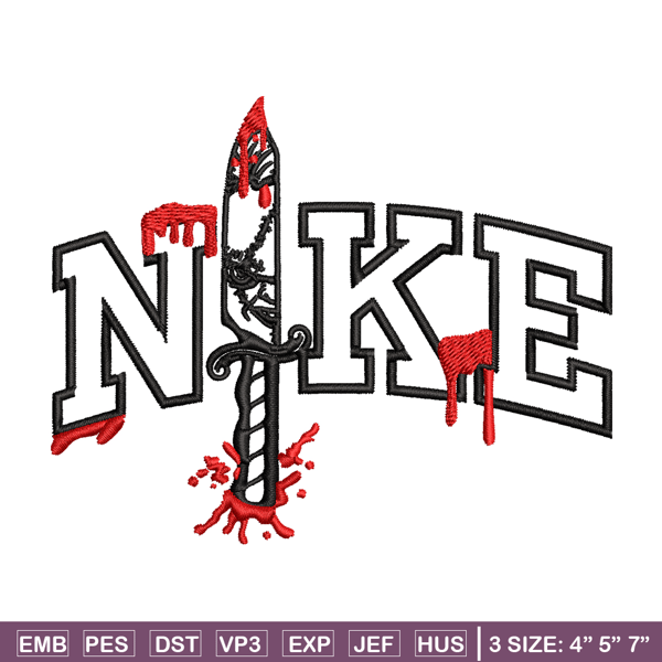 Penniwise Knife Nike Embroidery design, logo Embroidery, Nike design, Embroidery File, logo shirt, Digital download..jpg