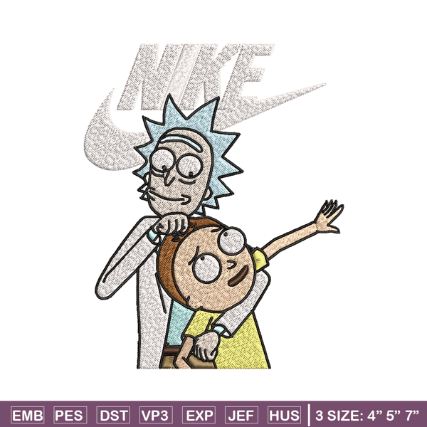 Rick and Morty Just Rick It Embroidery design, Cartoon Embroidery, Logo Nike design, Embroidery file, Instant download..jpg