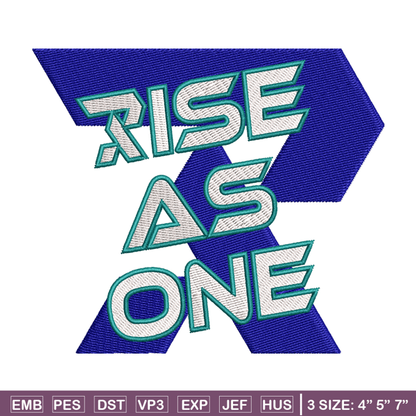 Rise As One embroidery design, Rise As One embroidery, logo design, embroidery file, logo shirt, Digital download..jpg