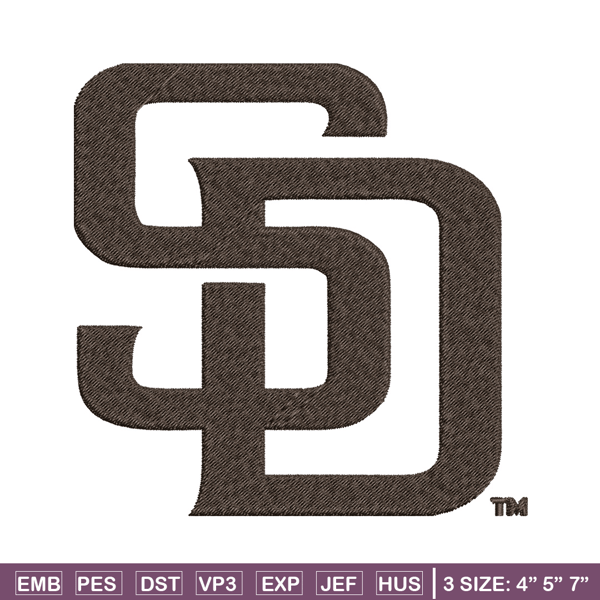San Diego Padres logo Embroidery, MLB Embroidery, Sport embroidery, Logo Embroidery, MLB Embroidery design..jpg