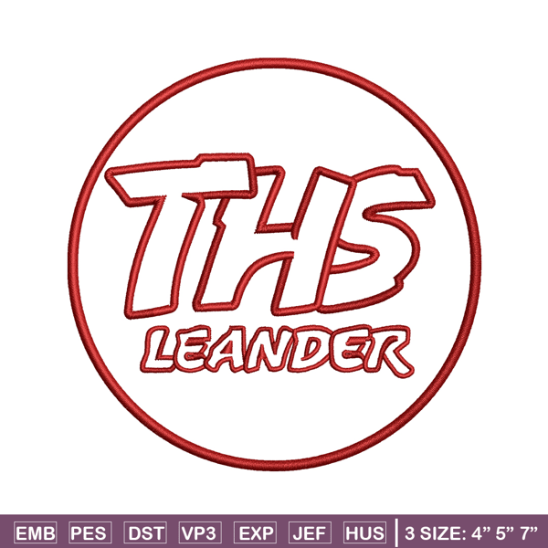 Ths leanderLogo embroidery design, ths leander embroidery, logo design, embroidery file, logo shirt, Digital download..jpg