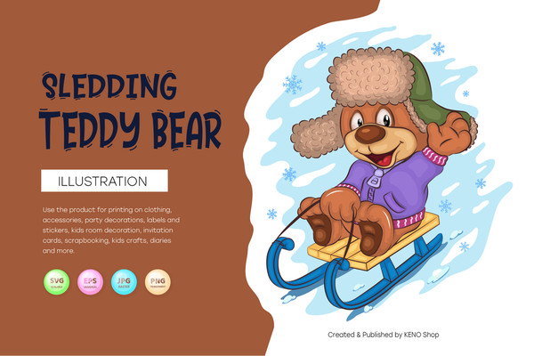 Cartoon Teddy Bear Sledding_preview_01_1.jpg