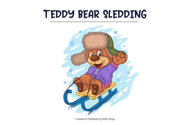 Cartoon Teddy Bear Sledding_preview_02_1.jpg