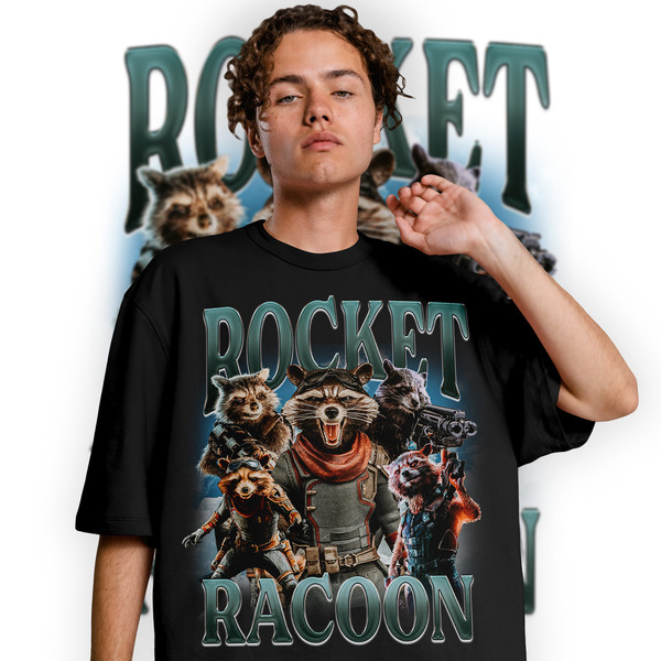 Limited Rocket Racoon Guardian Of The Galaxy Vintage T-Shirt, Graphic Unisex T-shirt, Retro 90's Fans Homage T-shirt, Gift For Women and Men - 2.jpg