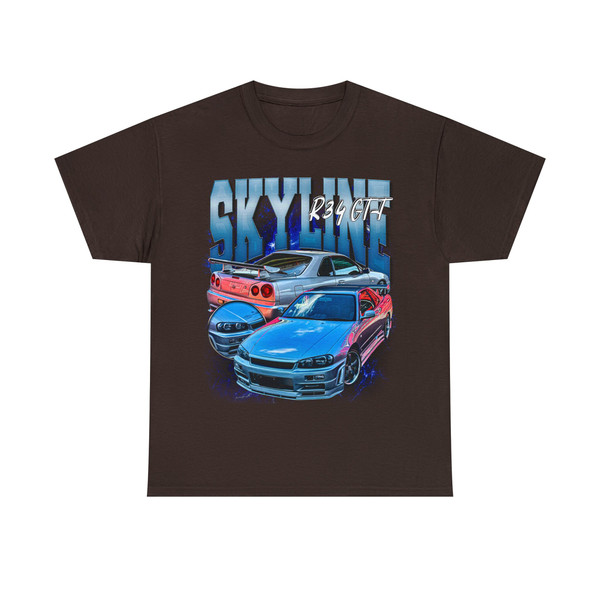 Limited Skyline R34 GT-T Vintage T-Shirt, Skyline R34 GT-R JDM Graphic T-shirt, Retro 90's Fans Homage shirt,  Skyline R34 T-shirt, Jdm Gift - 3.jpg