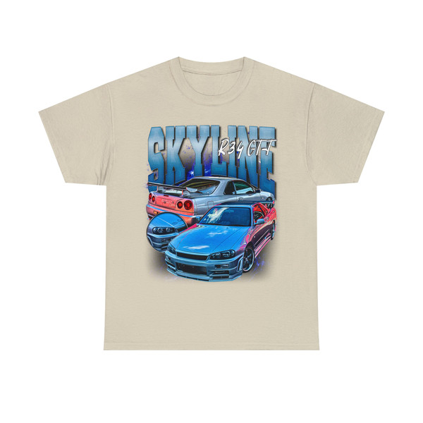 Limited Skyline R34 GT-T Vintage T-Shirt, Skyline R34 GT-R JDM Graphic T-shirt, Retro 90's Fans Homage shirt,  Skyline R34 T-shirt, Jdm Gift - 8.jpg