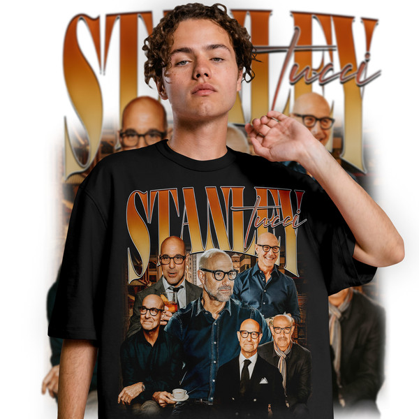 Limited Stanley Tucci Vintage T-Shirt, Graphic T-shirt, Retro 90's Fans Homage T-shirt, Gift For Women and Men - 2.jpg