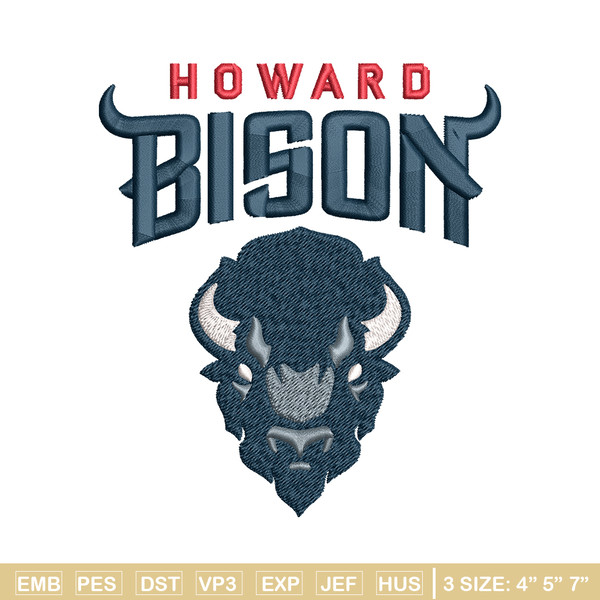 Howard Bison embroidery design, Howard Bison embroidery, logo Sport, Sport embroidery, NCAA embroidery..jpg