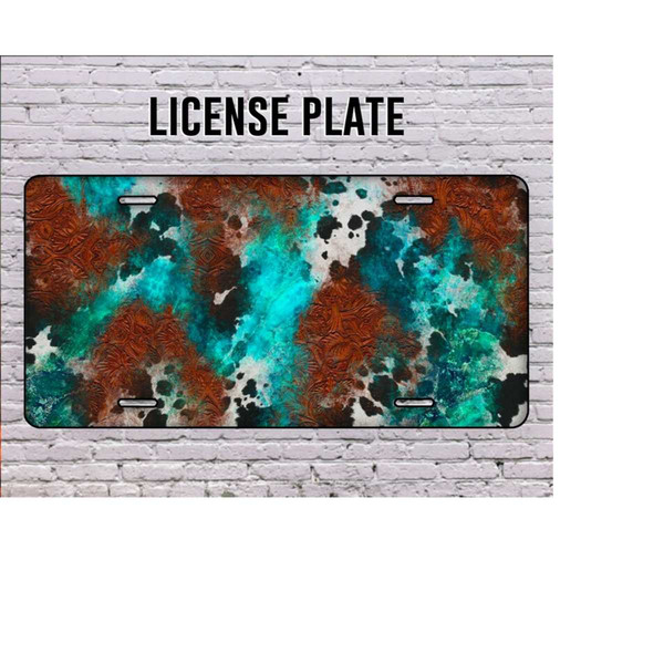 31102023104511-cowhideturquoisewestern-pattern-license-plate-western-image-1.jpg