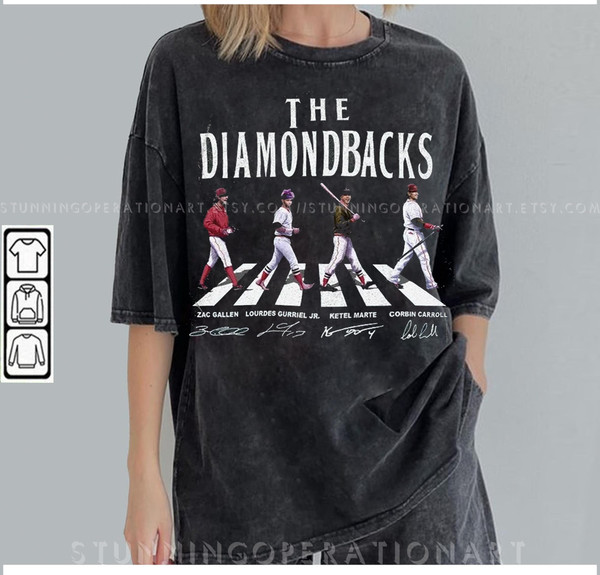 Diamondbacks Walking Abbey Road Baseball Shirt, Arizona Vintage Sweatshirt, Arizona Diamondback Baseball T-shirt, Baseball Fan Gift.jpg