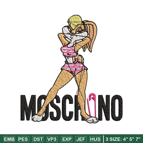 Moschino Milano Lola Bunny Embroidery design, Lola Bunny Embroidery, cartoon design, Embroidery File, Instant download..jpg