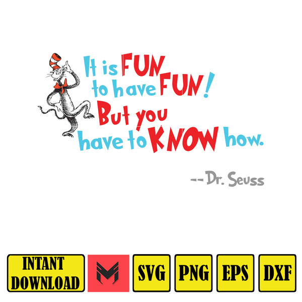 Dr Seuss Svg Layered Item, Dr. Seuss Quotes Cat In The Hat Svg Clipart, Cricut, Digital Vector Cut File, Cat And The Hat (105).jpg