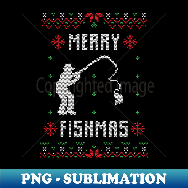 Merry Fishmas - Funny Ugly Christmas Sweater Fishing Gift