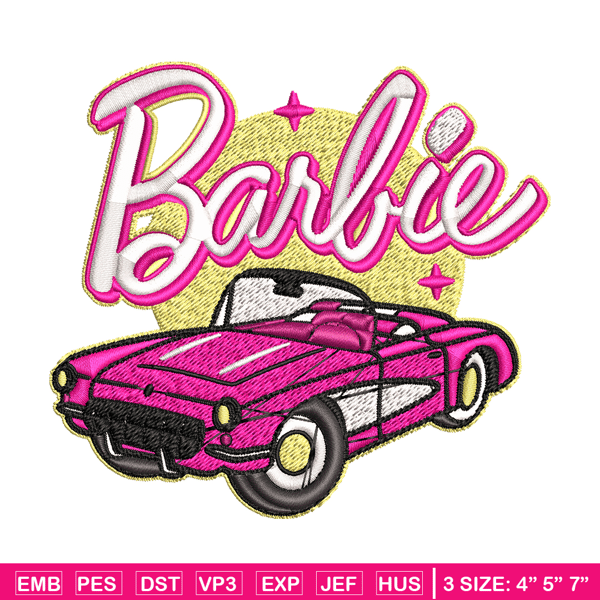 Barbie Girl Pink Car Embroidery, Barbie Girl Pink Car Embroidery, logo design, Embroidery File, Digital download..jpg