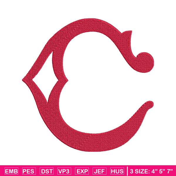 Cincinnati Reds Logo embroidery design, logo sport embroidery, baseball embroidery, logo shirt, MLB embroidery. (9).jpg