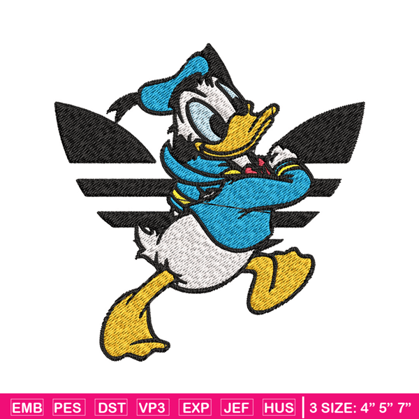 Duck cartoon adidas Embroidery Design, Adidas Embroidery, Brand Embroidery, Embroidery File, Logo shirt,Digital download.jpg