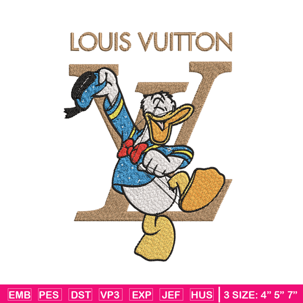 Duck cartoon lv Embroidery Design, LV Embroidery, Brand Embroidery, Embroidery File, Logo shirt, Digital download.jpg