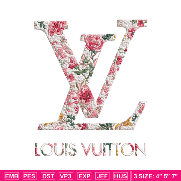 Flower louis vuitton Embroidery Design, Lv Embroidery, Embroidery File, Brand Embroidery, Logo shirt, Digital download.jpg