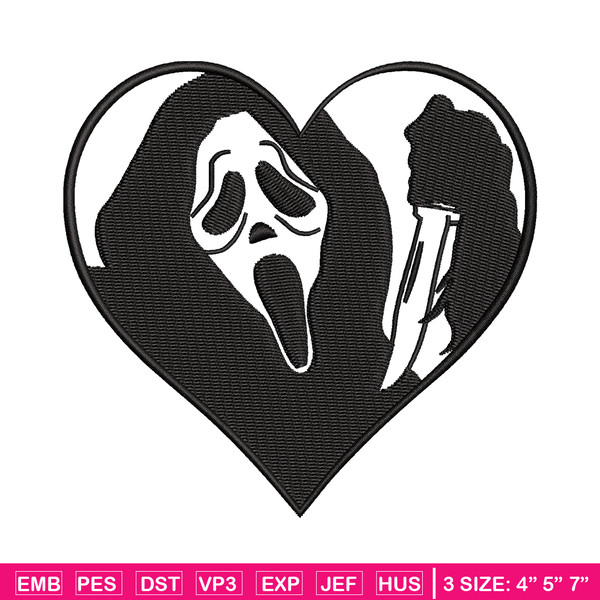 Ghostface Heart embroidery design, Ghostface Heart embroidery, logo design, embroidery file, Digital download..jpg