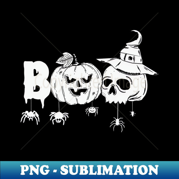 CH-20231103-12946_Funny Boo Spooky Pumpkin Skull Wearing Witch Hat Halloween Gift 7930.jpg