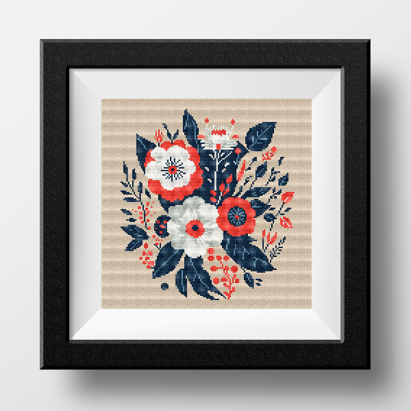 counted cross stitch pattern flowers