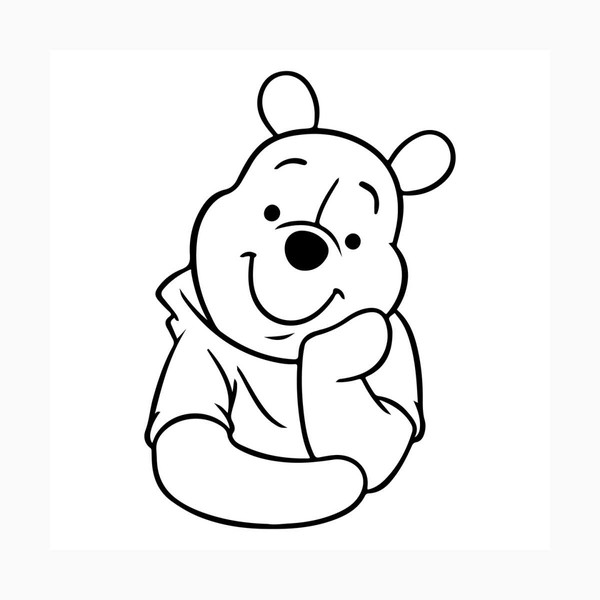 winnie the pooh face outline