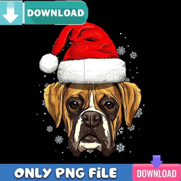 Boxer Santa Hat PNG Perfect Sublimation Design Download.jpg