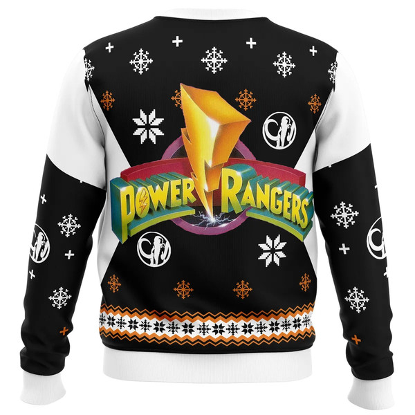 Mighty Morphin Power Rangers Black All Over Print Ugly Hoodie Zip 3D Hoodie 3D Ugly Christmas Sweater 3D Fleece Hoodie