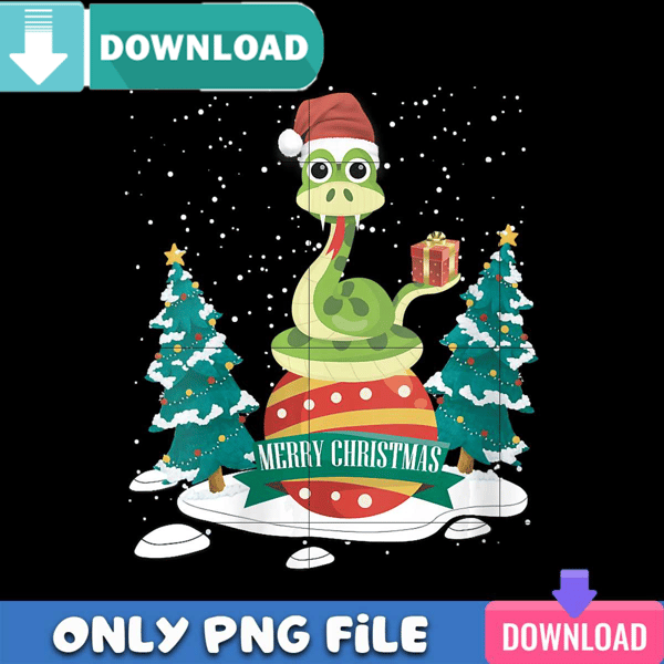 Christmas Snake PNG Perfect Files Sublimation Design.jpg