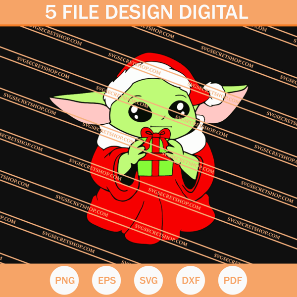 Baby Yoda With Gift Box Christmas SVG, Christmas SVG, Baby Yoda SVG - SVG Secret Shop.jpg