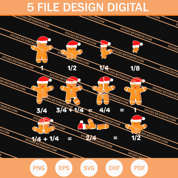 Christmas Math Equation Tee Gingerbread With Santa Hat Xmas SVG - SVG Secret Shop.jpg