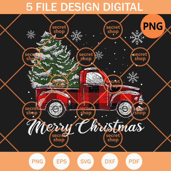 Christmas Tree Buffalo Plaid Truck PNG, Merry Christmas 2022 PNG, Snow Flakes Christmas PNG - SVG Secret Shop.jpg