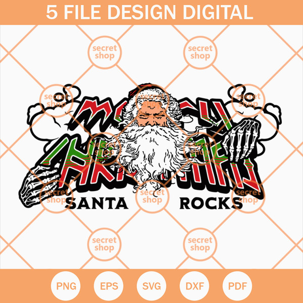 Merry Christmas Santa Rocks SVG, Santa Claus Head SVG, Chirstmas Color SVG - SVG Secret Shop.jpg