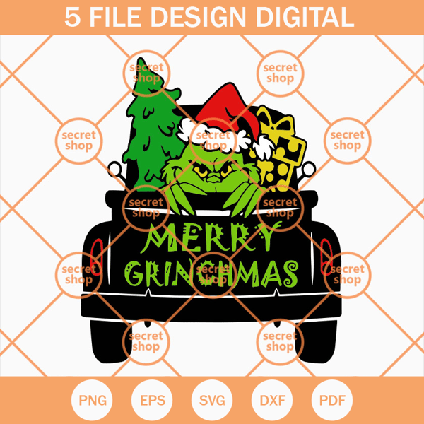 Merry Grinchmas SVG, Grinch SVG, Christmas SVG, Christmas Truck SVG - SVG Secret Shop.jpg