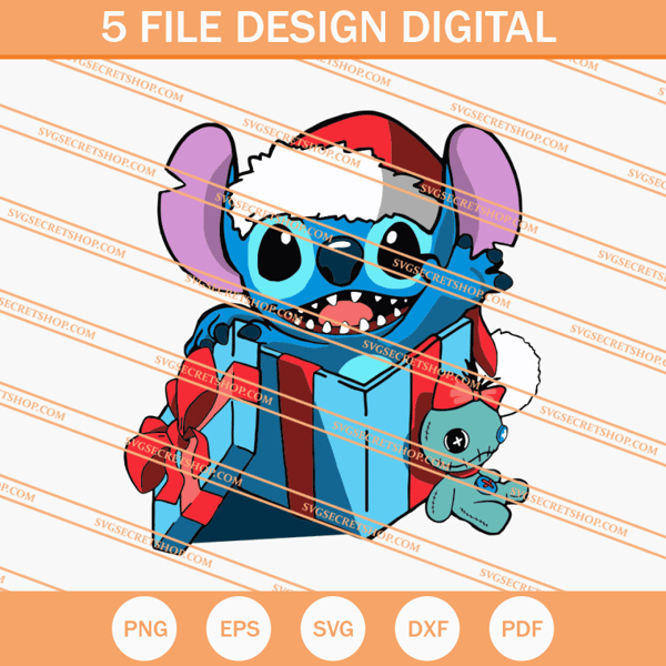 Stitch Christmas Gift Box SVG, Stitch Christmas SVG - SVG Secret Shop.jpg