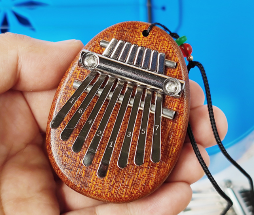 Mini Kalimba Thumb Piano, Solid Wood 8 Keys Finger Piano, Portable