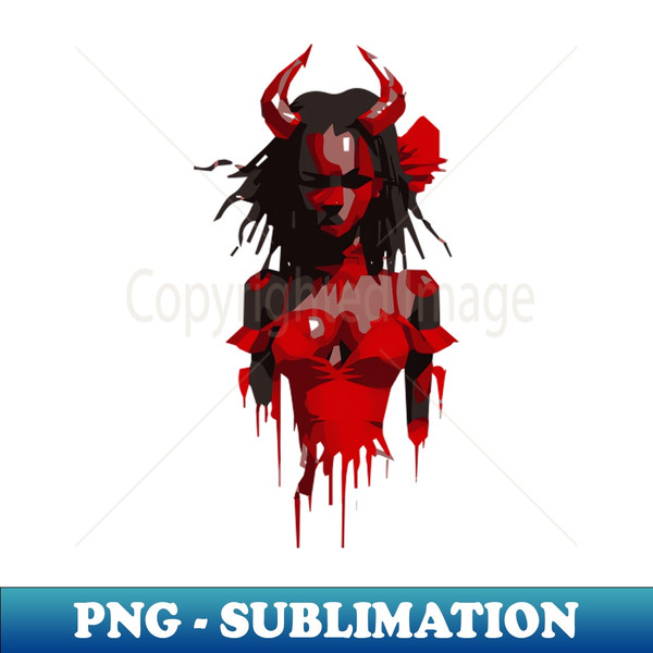 JC-20231111-1084_Afro-Mystique Abstract Illustration of an African Girl with Black Hair Horns and Blood 8392.jpg