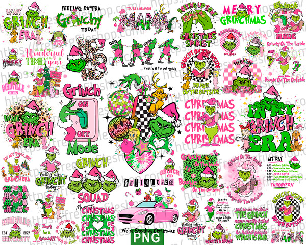 Bundle Pink Grinch Christmas Png, Pink Christmas Mean Guy Png.jpg