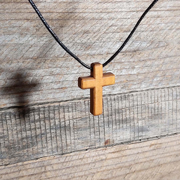 Willow wood cross necklace, 9th anniversary willow wood gift
