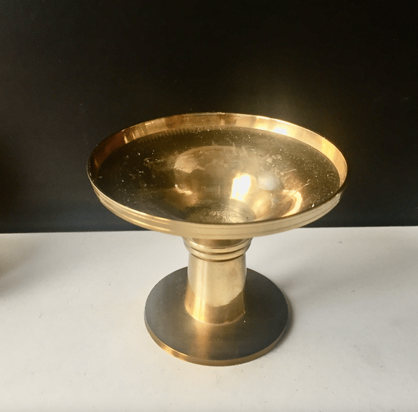 Vintage brass pillar candle holder