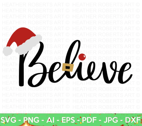 Believe SVG, Christmas Family Shirts SVG, Christmas Sign svg, Winter svg, Christmas svg, Hand-lettered svg, Cut File for Cricut, Silhouette.png