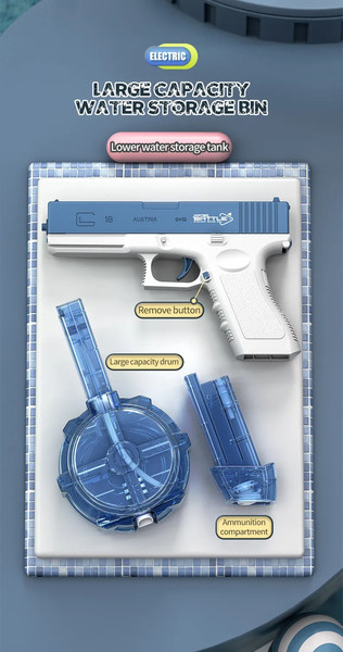 Water Gun Electric Glock Full Automatic Pistol Shooting Toy - Inspire Uplift