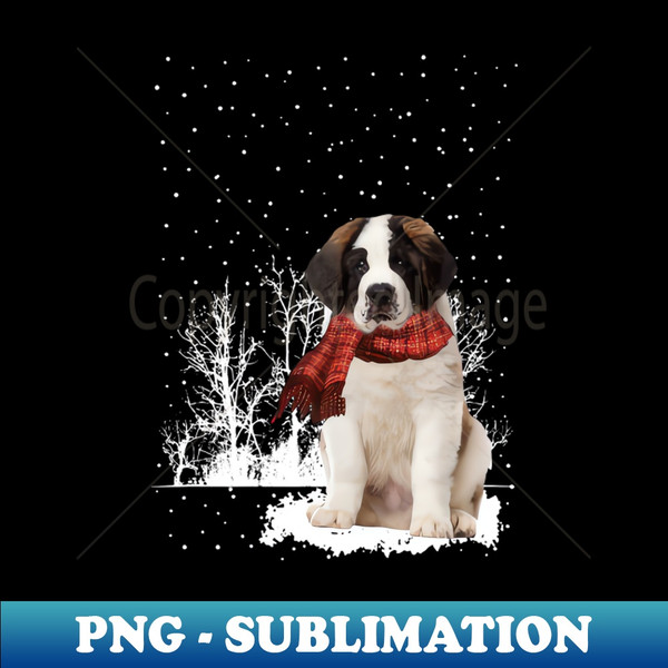 DN-20231114-3951_Christmas Saint Bernard With Scarf In Winter Forest 9766.jpg