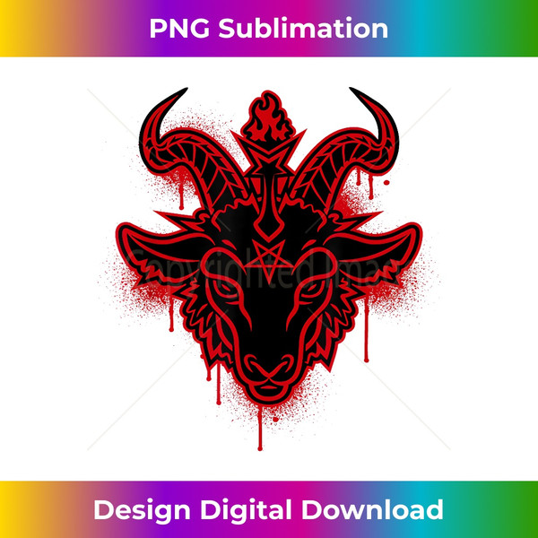 ZH-20231115-3339_Satanic Baphomet Goat Head with Pentagram and Paint Drips.jpg