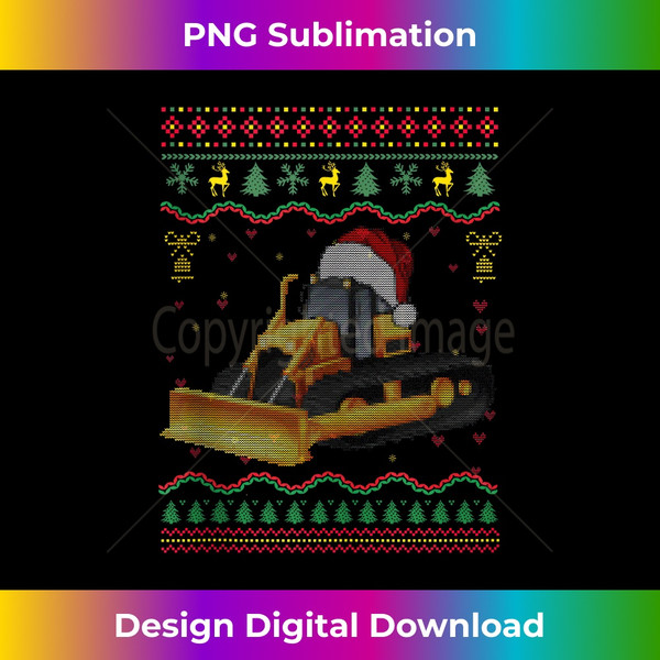 SX-20231115-546_Bulldozer Truck Santa Hat Ugly Christmas Sweater Men Boy Tank Top.jpg