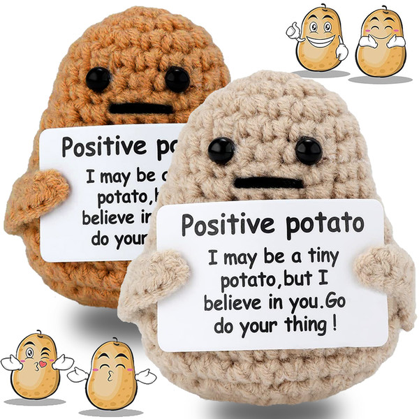 Positive Energy Potato Hug Pocket Hug Mini Handmade Plush Knitting